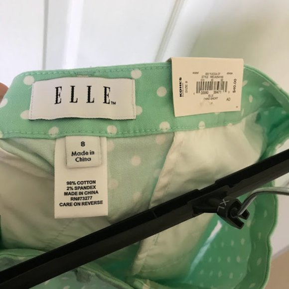 NWT Elle Mid Waist Mint Polka Dot Shorts - Picture 4 of 6